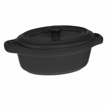 Atmosphera Posuda za pečenje 8,5x11 cm crna keramička s poklopcem