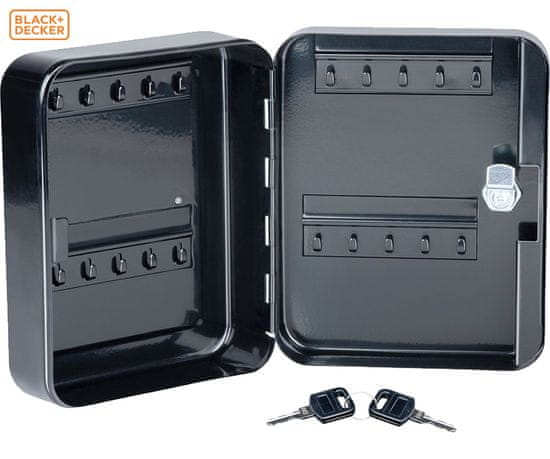 Black+Decker ormarić za ključeve, s bravom, do 20 ključeva, metalni, 20 x 16 x 7,5 cm