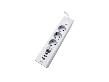 Well Pa 220V 1/3 3M + prekidač; 3xUSB-A + 1xUSB-C, White, IP20, 16a