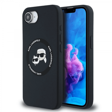 Karl Lagerfeld Originalna maskica MagSafe za iPhone 16e / iPhone 17e - Karl i Choupette - crna - KLHMPSE4SKCHTCK