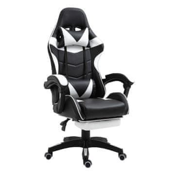 Aga Gaming stolica Crno - Bijela s osloncem za noge