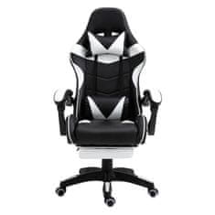 Aga Gaming stolica Crno - Bijela s osloncem za noge