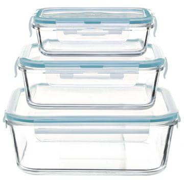 5Five® Set od 3 staklene posude u obliku slova L s poklopcima