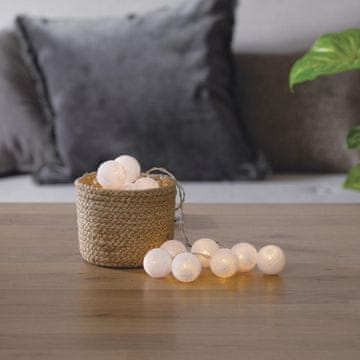 Atmosphera Girlanda od vatenih kuglica bijela, 16 LED lampica na baterije