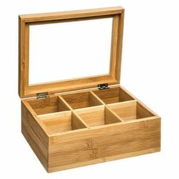 5Five® Kutija za čaj 22x16 cm od bambusa sa 6 pretinaca