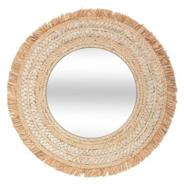Atmosphera Okruglo ogledalo Celia 68 cm, okvir od rafije, prirodno ogledalo 36,2 cm