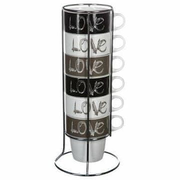 5Five® Set od 6 keramičkih šalica Love 260 ml na stalku