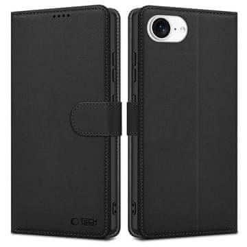 Tech-protect Wallet preklopna maska za iPhone 16e, crno
