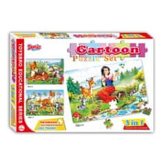 Denis Puzzle - Slagalica set, Snjeguljica-Bambi, 3u1, 153 kom