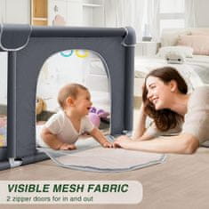 Tavalax Dječji ograđeni prostor za igru, Siva, 180x200 cm