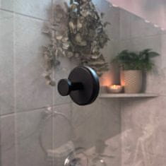 Netscroll Samoljepljive vakuumske kuke bez bušenja, za pločice, staklo i metal, 2 kom, drže do 7 kg, otporne na vlagu, crne, kuke za kupaonicu, Hook