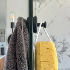 Netscroll Samoljepljive vakuumske kuke bez bušenja, za pločice, staklo i metal, 2 kom, drže do 7 kg, otporne na vlagu, crne, kuke za kupaonicu, Hook