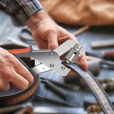 Netscroll Klešta za probijanje rupa, set s ušicama, za kožu, platno i PVC, 100 metalnih obruča, ergonomska drška, GripTool