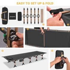 KingCamp Ultralagani sklopivi kamp krevet Munster