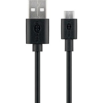 Goobay USB (Type A) na microUSB (Type B) 0,5m crni kabel za punjenje