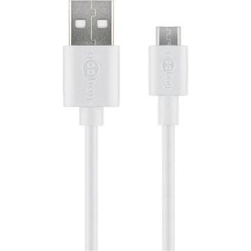 Goobay USB (Tip A) / microUSB (Tip B) 0,5 m bijeli kabel za punjenje