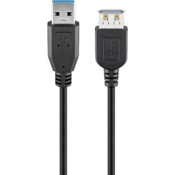 Goobay USB 3.0 (M) na USB 3.0 (Ž) SuperSpeed 1,8m crni produžni kabel