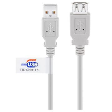 Goobay USB-A 2.0 (M) na USB 2.0 (Ž) Hi-Speed 3m bijeli produžni kabel