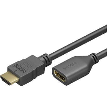 Goobay High Speed HDMI (M) na HDMI (Ž) 2.0 4K 60Hz 2m produžni s Ethernetom pozlaćeni crni kabel
