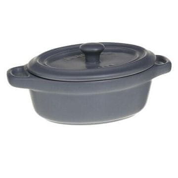 Atmosphera Posuda za pečenje 8,5x11 cm, siva keramika, s poklopcem