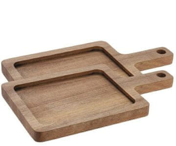 Intesi Set od 2 daske za posluživanje od prirodne akacijeve drvne građe 23x13 cm