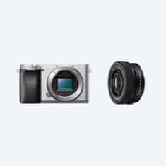 Sony ILCE6100 Digitalni fotoaparat bez ogledala + leća SELP1650II, srebrna