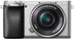 Sony ILCE6100 Digitalni fotoaparat bez ogledala + leća SELP1650II, srebrna