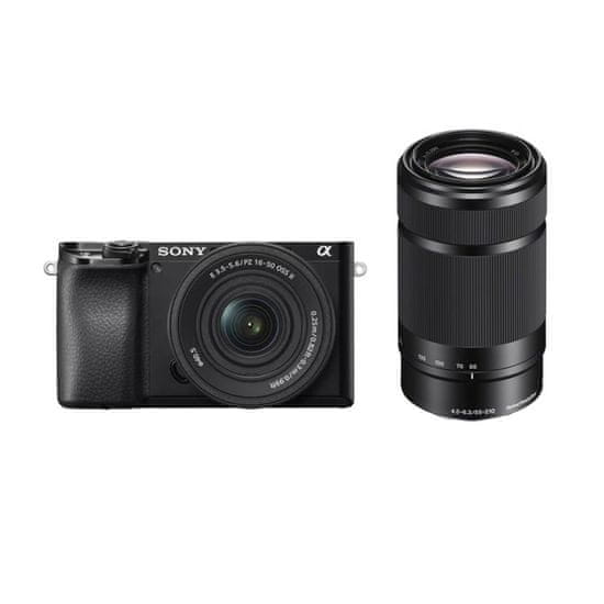 Sony ILCE6100 Digitalni fotoaparat bez ogledala + leća SELP1650II + leća SEL55210, crna