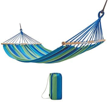 KingCamp Sklopiva viseća mreža s trodijelnim drvenim prečkama, plava, KG2002