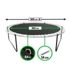 Aga Odbojna površina za trampolin 305 cm (64 oka)