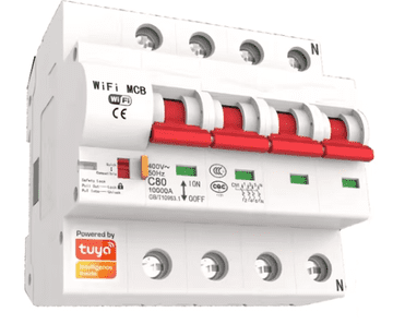 MXM WiFi osigurač 40A – Tuya, 4-polni, s zaštitom od kratkog spoja