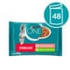 Purina ONE SterilCat vrećice za mačke, mini fileti s puretinom, lososom, mrkvom i zelenim grahom u soku, 48 x 85 g