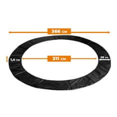 Aga Pokrivač za opruge na trampolinu EXCLUSIVE 366 cm Crni