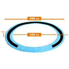 Aga Pokrivač za opruge za trampolin EXCLUSIVE 500 cm Svijetloplavi/Crni