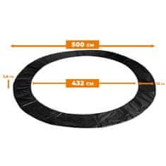 Aga Pokrivač za opruge na trampolinu EXCLUSIVE 500 cm Crni