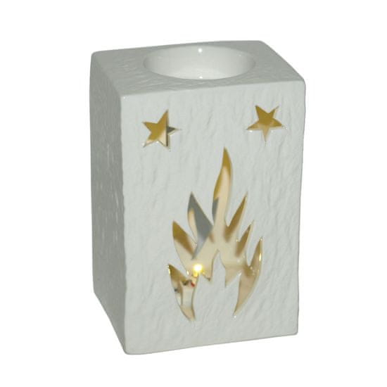 Denis LED keramički svijećnjak 13x8,5x7 cm