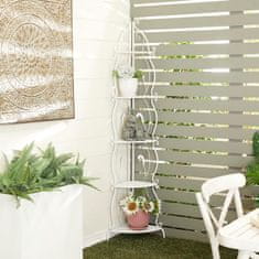 HOME & MARKER® Kutna polica 40×103 cm, moderni željezni dizajn, jednostavna montaža – idealna za dnevni boravak, kupaonicu i balkon | SHELVIA, bijela