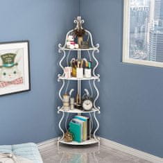 HOME & MARKER® Kutna polica 40×103 cm, moderni željezni dizajn, jednostavna montaža – idealna za dnevni boravak, kupaonicu i balkon | SHELVIA, bijela