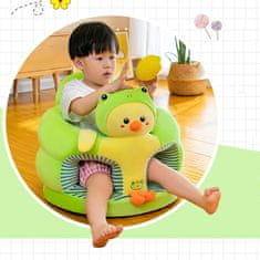 JOJOY® Dječja sjedalica 45×34 cm, protuklizna baza, mekani pliš i životinjski dizajn – ergonomska i sigurna | KIDOSIT, zelena