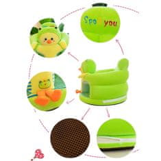 JOJOY® Dječja sjedalica 45×34 cm, protuklizna baza, mekani pliš i životinjski dizajn – ergonomska i sigurna | KIDOSIT, zelena