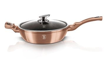 Berlingerhaus Duboka posuda s mramornom površinom i poklopcem, 28 cm, Rosegold Metallic Line