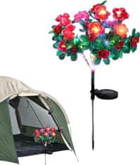 HOME & MARKER® Solarna vrtna svjetla u obliku cvijeća – IP65, 8–12 h rada, automatsko paljenje, 65 cm | ROSILUME, crvena