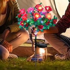 HOME & MARKER® Solarna vrtna svjetla u obliku cvijeća – IP65, 8–12 h rada, automatsko paljenje, 65 cm | ROSILUME, crvena