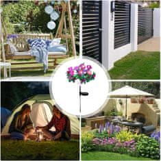 HOME & MARKER® Solarna vrtna svjetla u obliku cvijeća – IP65, 8–12 h rada, automatsko paljenje, 65 cm | ROSILUME, ljubičasta