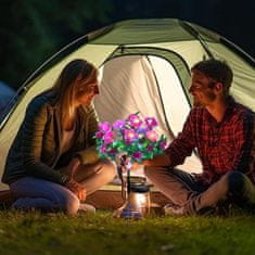 HOME & MARKER® Solarna vrtna svjetla u obliku cvijeća – IP65, 8–12 h rada, automatsko paljenje, 65 cm | ROSILUME, ljubičasta