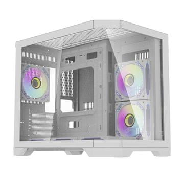 darkFlash Kućište za računalo Darflash FT418 + 6 aRGB ventilatora (bijelo)