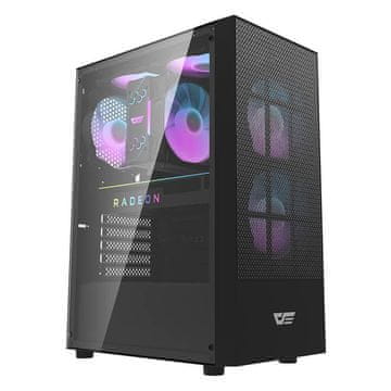 darkFlash Kućište za računalo Darkflash A290 (crno) + 3 ventilatora