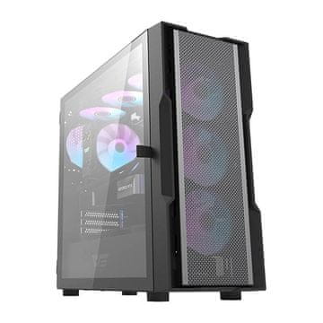 darkFlash Darkflash DK431 Mrežasto kućište za računalo (crno) + 4 ARGB ventilatora