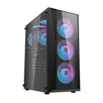 darkFlash Darkflash DK352 Plus kućište za računalo (crno) + 4 RGB ventilatora