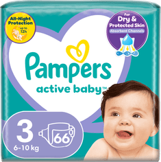 Pelene Active Baby, veličina 3, 6-10 kg, 66 komada